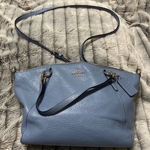 Coach Kelsey Small F26917 Blue Leather Satchel/cross body. BROKEN ZIPPER.